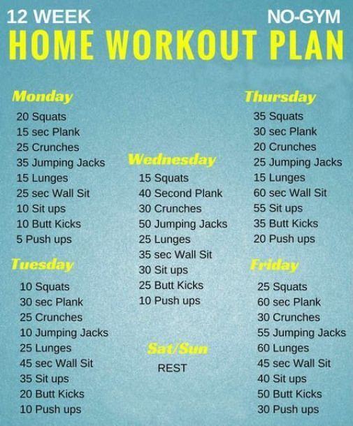 12 Week No-gym Home Workout Plans
