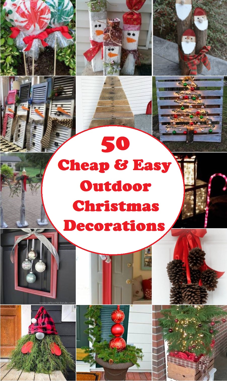 50 Cheap & Easy Outdoor Christmas Decorations