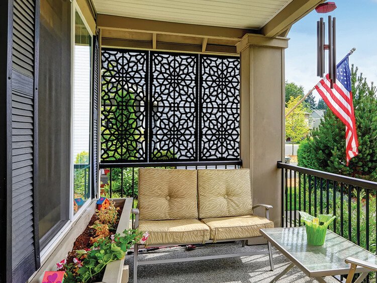 Original balcony screen - 20 ideas with panels, greenery, curtains and ...